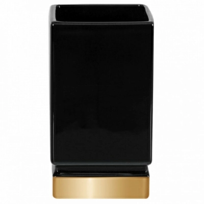 Стакан для зубных щеток Spirella Roma, черный с золотом