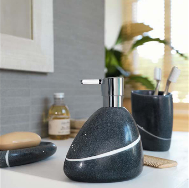 Стакан для зубных щеток Spirella Etna Stone, темно-серый фото 2