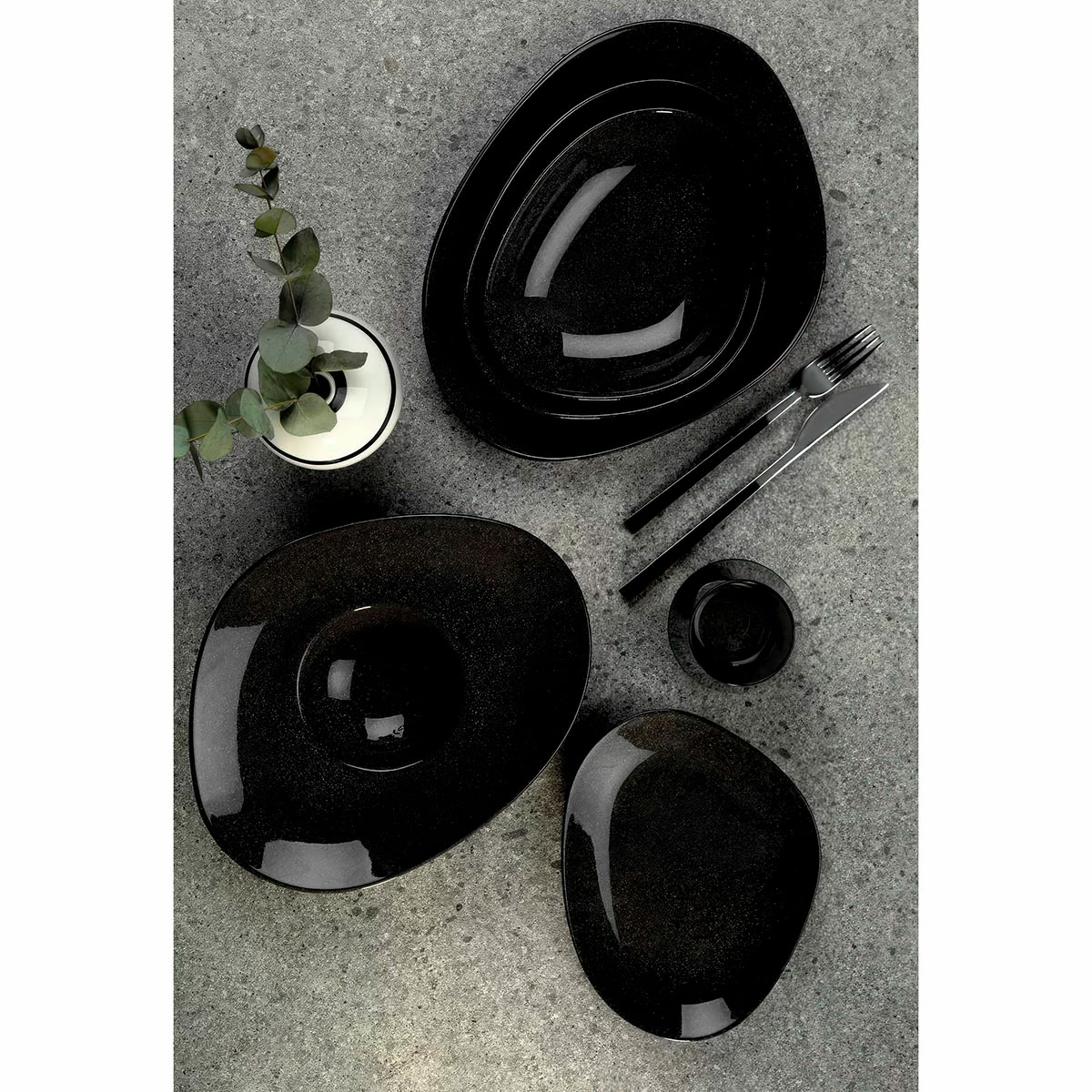 Тарелка для пасты Kutahya Galaxy, черный фото 2